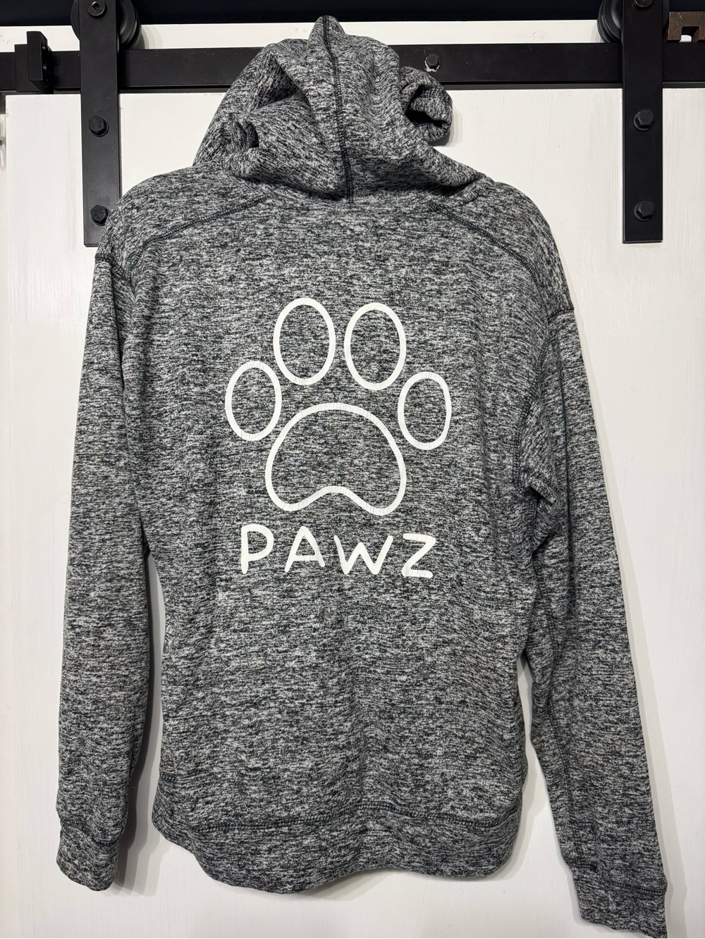 PAWZ Gray Hoodie with White Paw Print